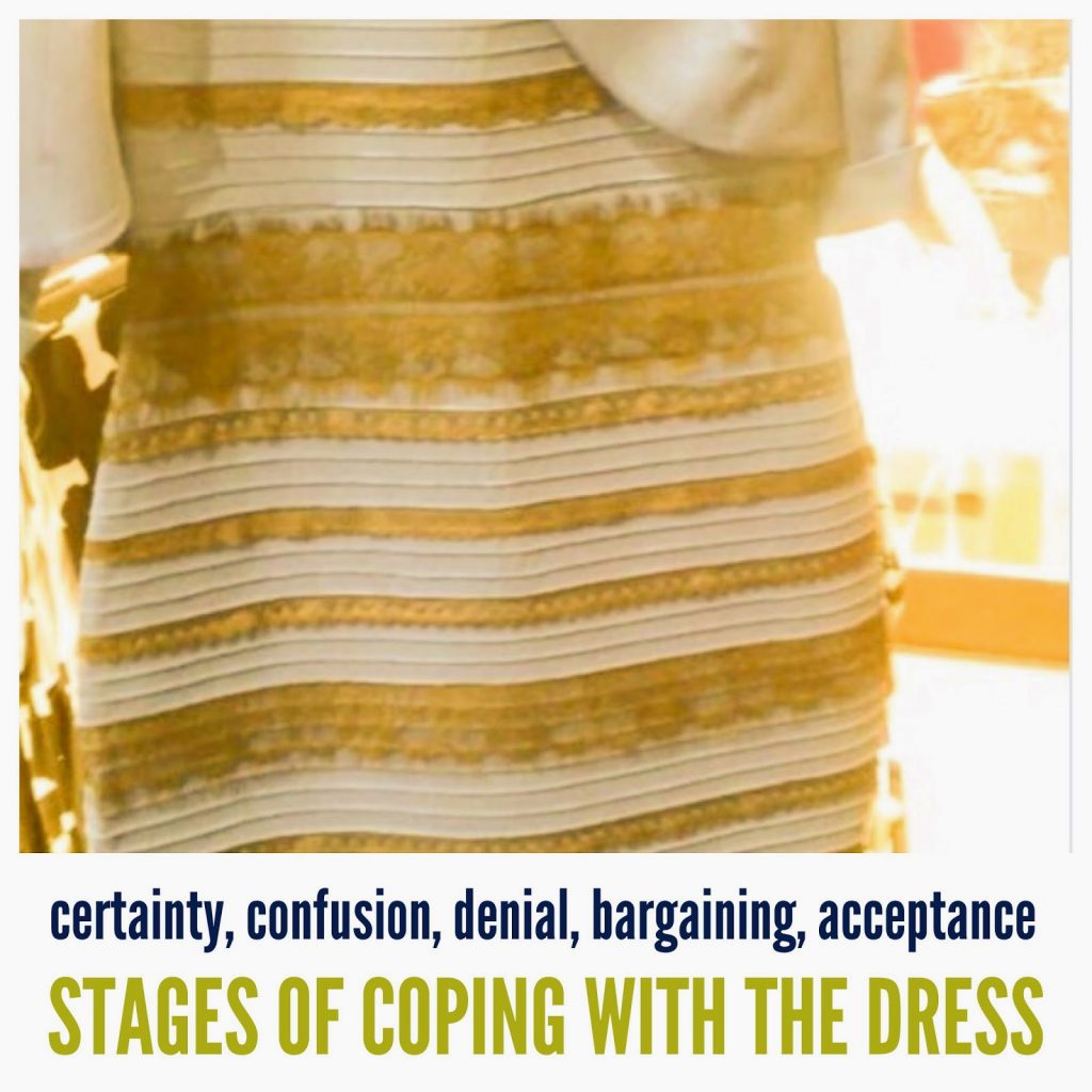 The white/gold blue/black Internet #dressgate: Stages of certainty ...